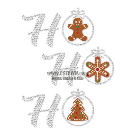 The Gingerbread Man Christmas Themed Rhinestone Transfer