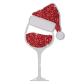 Wholesale Red Wine Glass for Christmas Glitter Heat Transfer