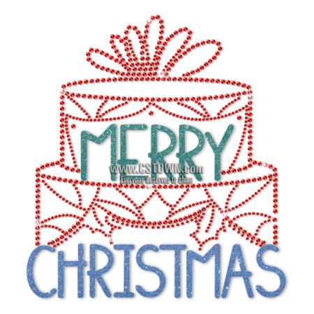 Big Cake Merry Christmas Glitter and Printable Vinyl Transfer