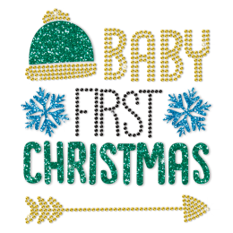 Baby First Christmas Rhinestone Transfer