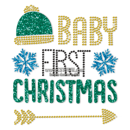 Baby First Christmas Rhinestone Transfer