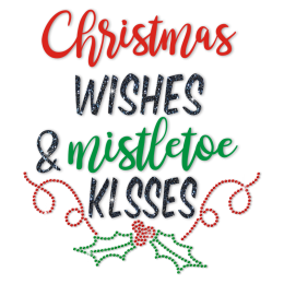 Printable Vinyl And Glitter Material Christmas Words Transfer