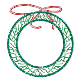 Green Glitter Circle for Christmas Rhinestone Transfer