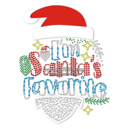 I'm Santa's Favorite Rhinestone Transfer