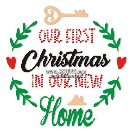 Our First Christmas In Our New Home Rhinestone Transfer