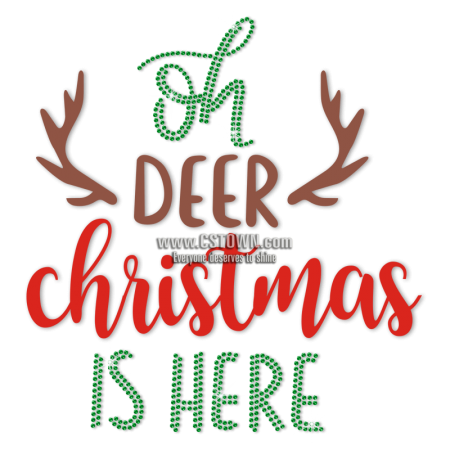 Oh Dear Christmas Is Here Printable Vinyl Transfer