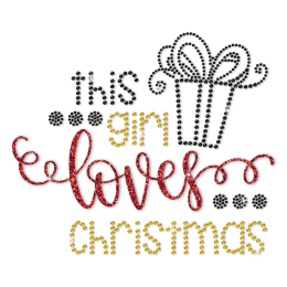 This Girl Loves Christmas Rhinestone Transfer