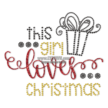 This Girl Loves Christmas Rhinestone Transfer