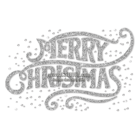 Bling Glitter Merry Christmas Heat Transfer