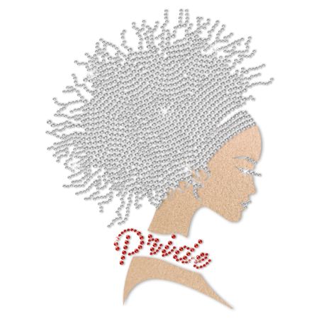 Pride Of My Identity Afro Girl Bling Transfer