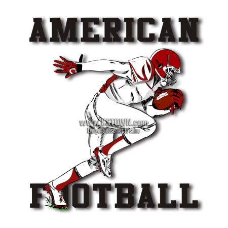 Run! American Football Iron on Design