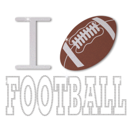 Fancy I Love Football Iron on Design