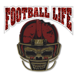 Football Life Skull Heat Transfer