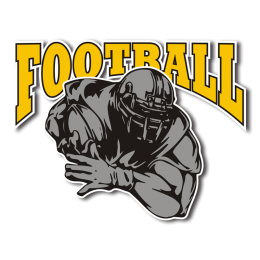 Yellow and Gray Nostalgic Football Iron on Design