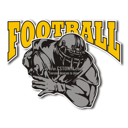 Yellow and Gray Nostalgic Football Iron on Design