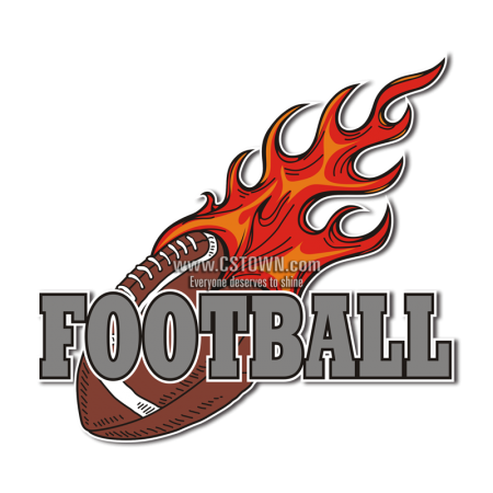 Flame Football Passionate Football Iron on Transfer