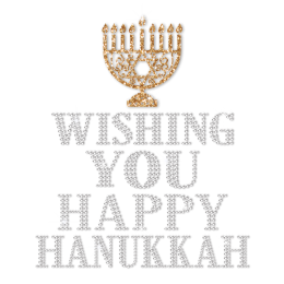 Wish You Happy Hanukkah Rhinestone Transfer