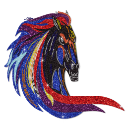 Bling Glitter Elegant Horse Decorate With Rhinestone Transfers