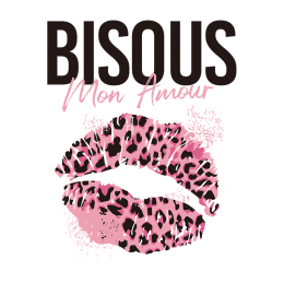 Bisous Leopard Lips Printable PU Fashion Heat Transfer