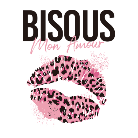 Bisous Leopard Lips Printable PU Fashion Heat Transfer