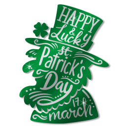 Happy & Lucky St. Patrick's Day Green PU Heat Transfer