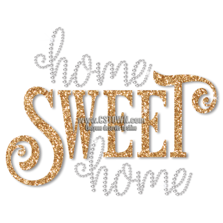 Custom Rhinestone Home Glitter Sweet Heat Press Transfer