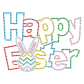 Happy Easter Colorful Metal Rhinestud Cartoon Style Transfer