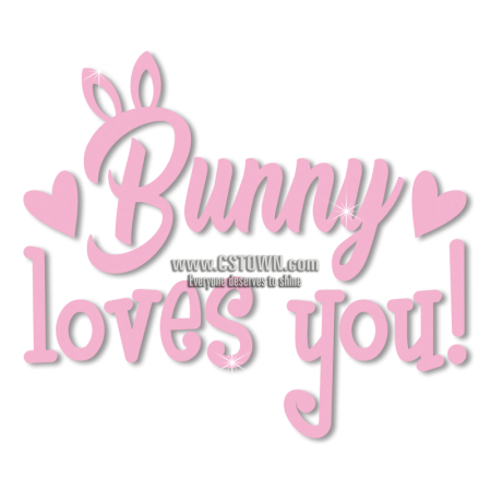 Custom Cute Pink Bunny Loves You Heat Transfer