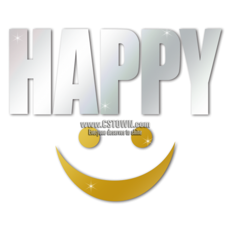 Happy Smile Metal Storm Word Heat Transfer