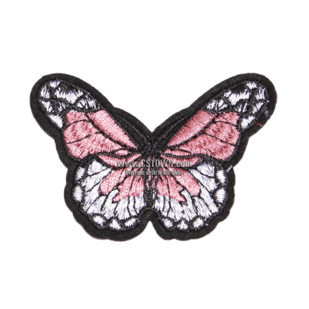 Custom Pink Butterfly Embroidery Patches