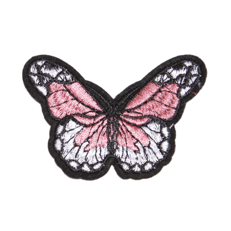 Custom pink butterfly embroidery patches  cstown