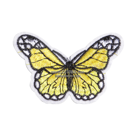 Lifelike Customized Yellow Butterfly Embroidery Patch