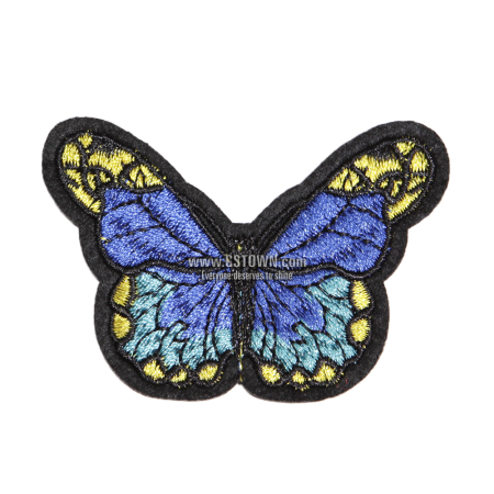 Customized Butterfly with Blue Wings Sewed on Patch
