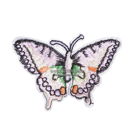 Embroidered Pink Butterfly Sew on Patch