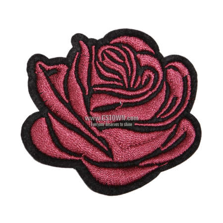Rose I Love You Flower Motif Patch