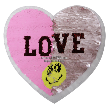 Magical Heart I love Smile Reversible Sequin Patch