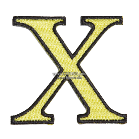Special Yellow Letter X Decal for Hats and Shirts