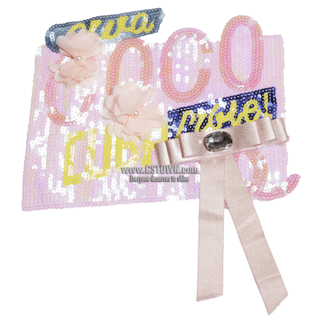 Romance of a Teenage Girl Pink Coco Sequin Patch