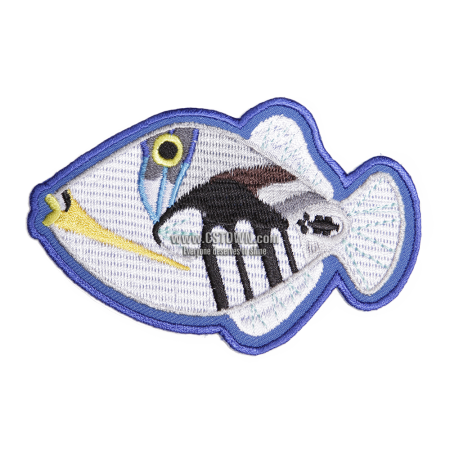 Aquarium Fish Themed Embroidery Patch with Tape on the Back