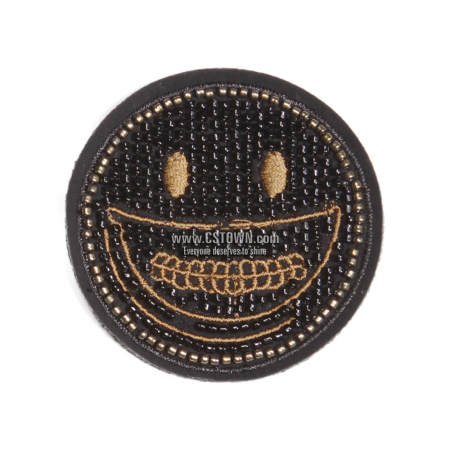 Bead Smile Face Special Stock Patch for Shirts and Hats