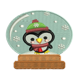 Snowglobe Penguin On Jeans Patches