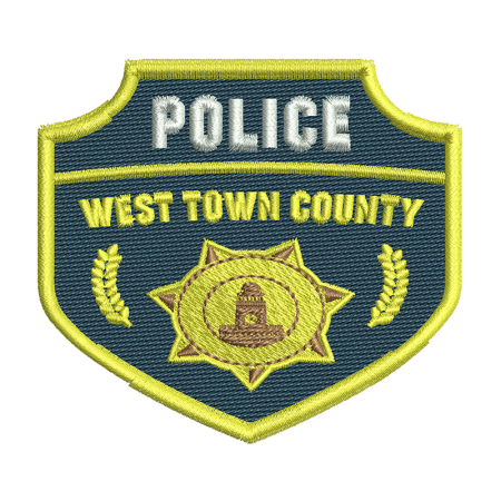 Police County Badge Embroidery Sew On Patches
