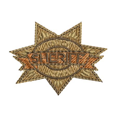 Sheriff Badge Canvas Embroidery Custom Iron On Patches