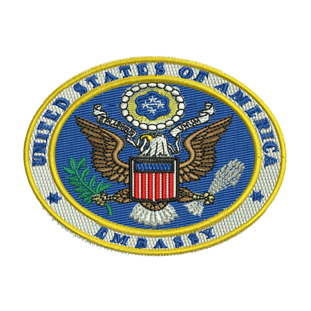 U.s. Embassy Seal Embroidery On Sweatshirts