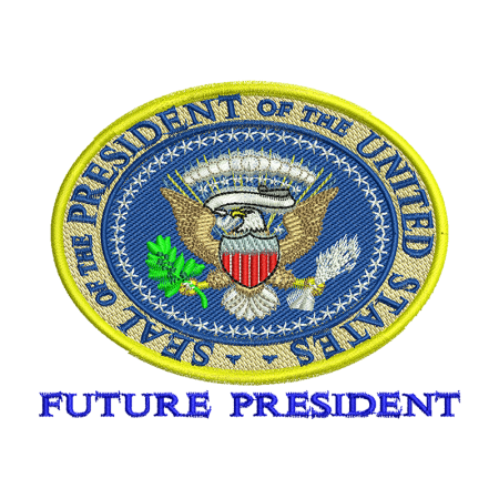 Future President Embroidered Appliques Heat Patches