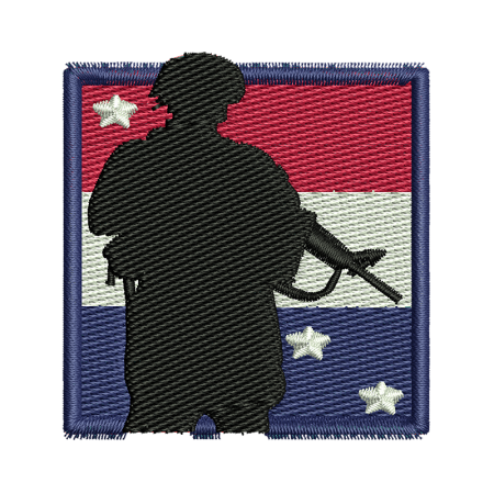 American Soldier Jean Jacket Embroidery Heat Patches