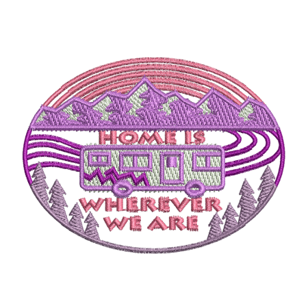 Home Is Wherever We Are Embroidered Appliques