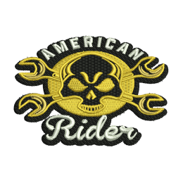 American Rider Skull Embroidery Shops Near Me Jean Patches