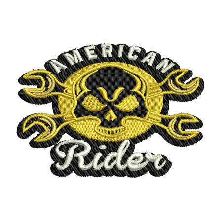 American Rider Skull Embroidery Shops Near Me Jean Patches