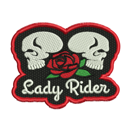 Lady Rider Skull Custom Embroidery Near Me